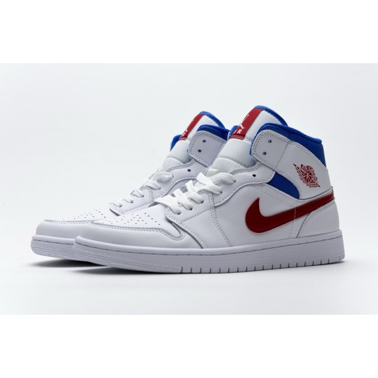 Nike Air Jordan 1 Mid SE White Blue Red BQ6472-164