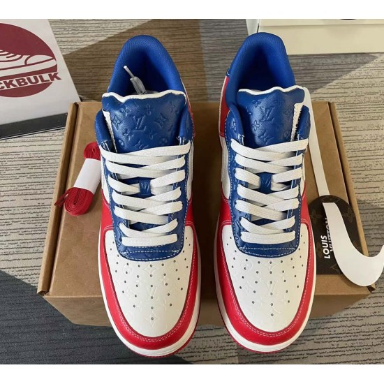 Louis Vuitton x Nike Air Force 1 Red Blue White