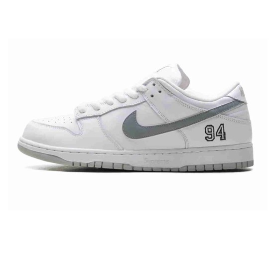 Supreme x Dunk Low SB 'White Metallic Silver' 2025 HQ8487-100 Supreme x Dunk Low SB 'White Metallic Silver' 2025 HQ8487-100