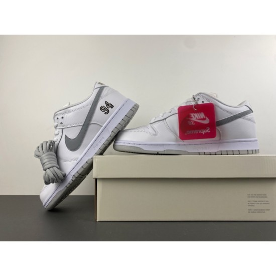 Supreme x Dunk Low SB 'White Metallic Silver' 2025 HQ8487-100 Supreme x Dunk Low SB 'White Metallic Silver' 2025 HQ8487-100