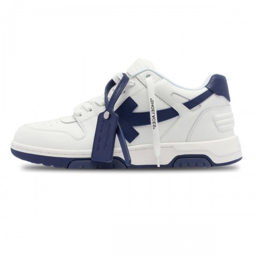 OFF-WHITE White & Navy Blue Out Of Office low Sneakers