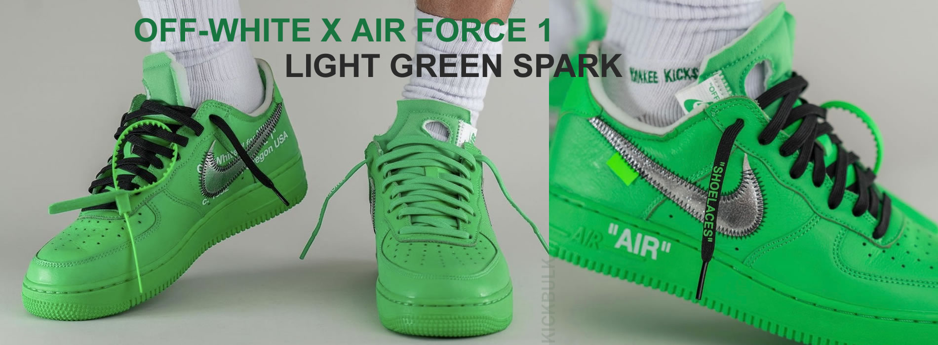 OFF-WHITE X AIR FORCE 1 LOW 'LIGHT GREEN SPARK' 2022 DX1419-300