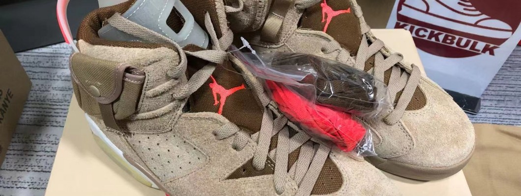 TRAVIS SCOTT X AIR JORDAN 6 RETRO 'BRITISH KHAKI' DH0690-200 Kickbulk Sneaker Camera Photos