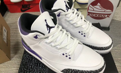 AIR JORDAN 3 RETRO 'DARK IRIS' 2022 CT8532-105 Kickbulk Sneaker wholesale retail Camera photos