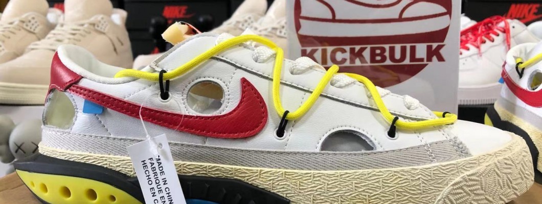 OFF-WHITE X NIKE BLAZER LOW 'WHITE UNIVERSITY RED' 2022 DH7863-100 Kickbulk Sneaker Camera Photos