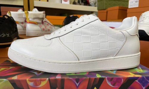 LV trainer sneakers white kickbulk shoes retail wholesale free shipping