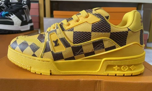 LV yellow trainer sneakers kickbulk shoes retail wholesale reviews