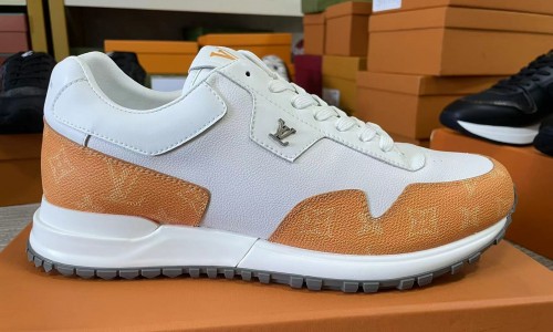 Louis Vuitton trainer white orange shoes kickbulk sneaker retail wholesale reviews