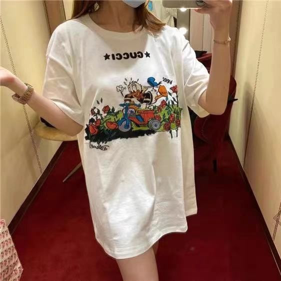 Disney Gucci Donald Duck Embroidery T Shirt 5 - kickbulk.cc