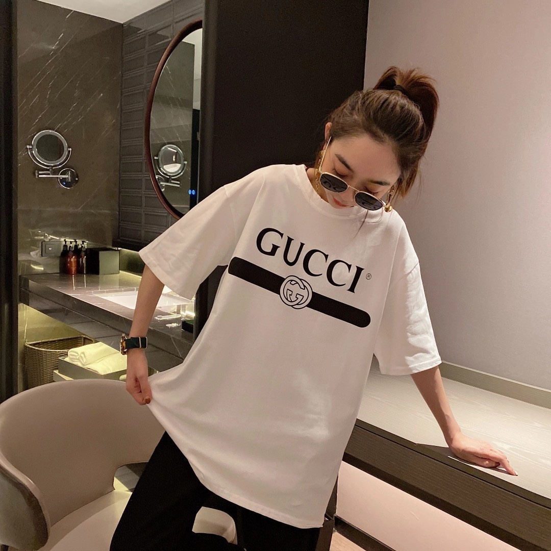 Gucci Black White Crossbar T Shirt Printing Pure Cotton 9 - kickbulk.cc