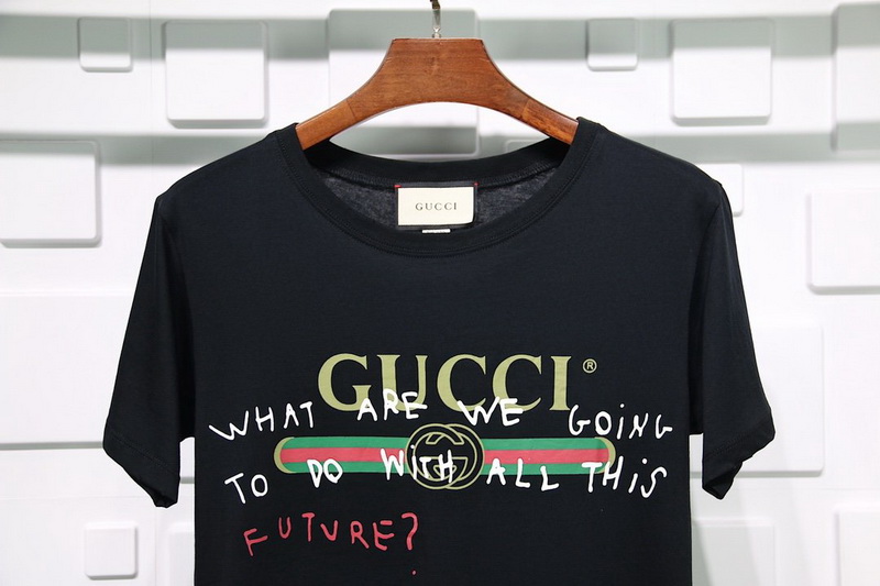 Gucci T Shirt Signature Graffiti Pure Cotton White Black 6 - kickbulk.cc