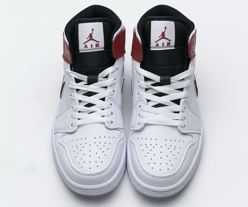 Nike Air Jordan 1 Mid White Black Gym Red 554724 116 2 - kickbulk.cc