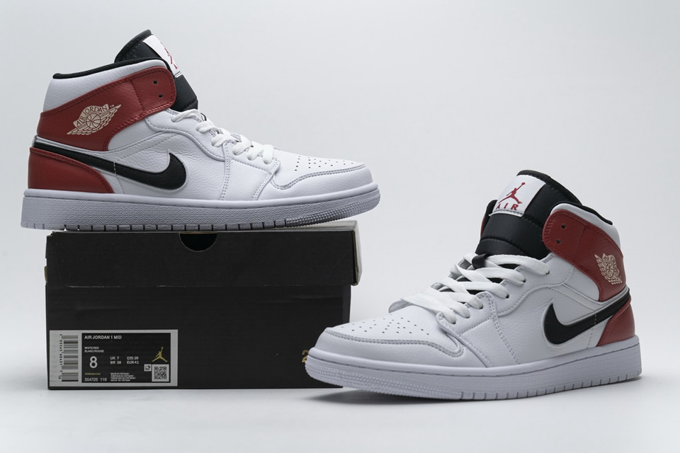 Nike Air Jordan 1 Mid White Black Gym Red 554724 116 3 - kickbulk.cc