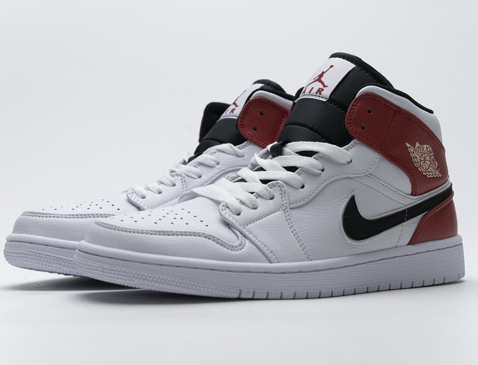 Nike Air Jordan 1 Mid White Black Gym Red 554724 116 5 - kickbulk.cc