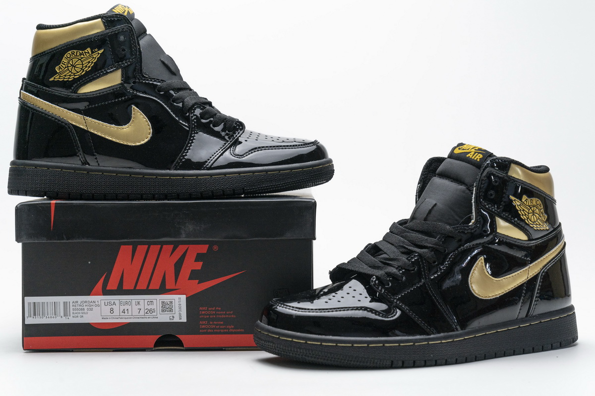 Air Jordan 1 High Og Black Gold Patent Leather New Release Date 555088 032 8 - kickbulk.cc