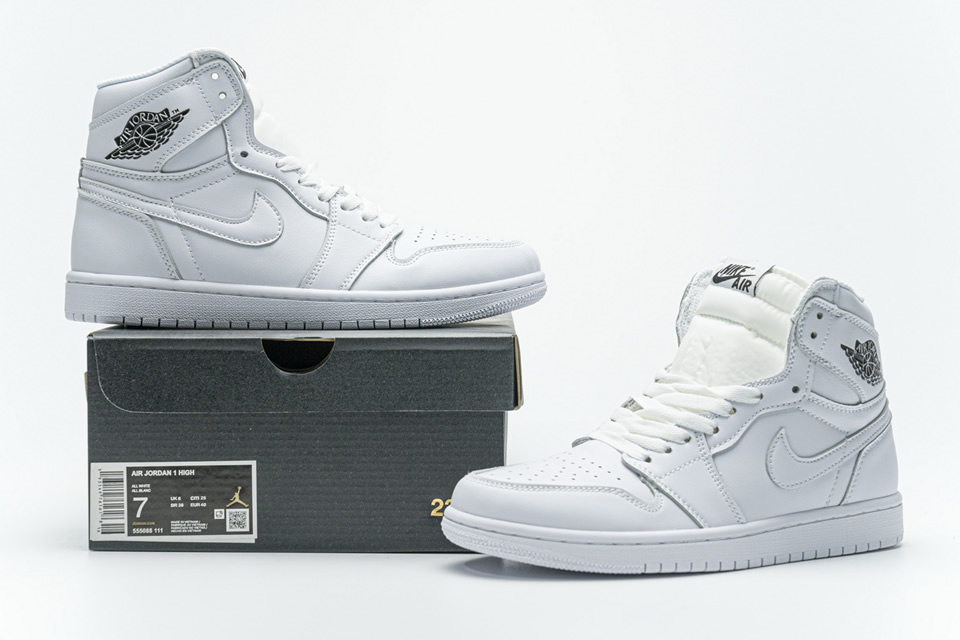Nike Air Jordan 1 High All White 555088 111 3 - kickbulk.cc
