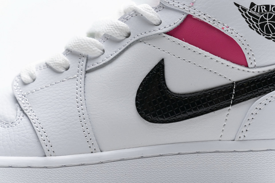 Nike Air Jordan 1 Mid White Black Hyper Pink 555112 106 14 - kickbulk.cc