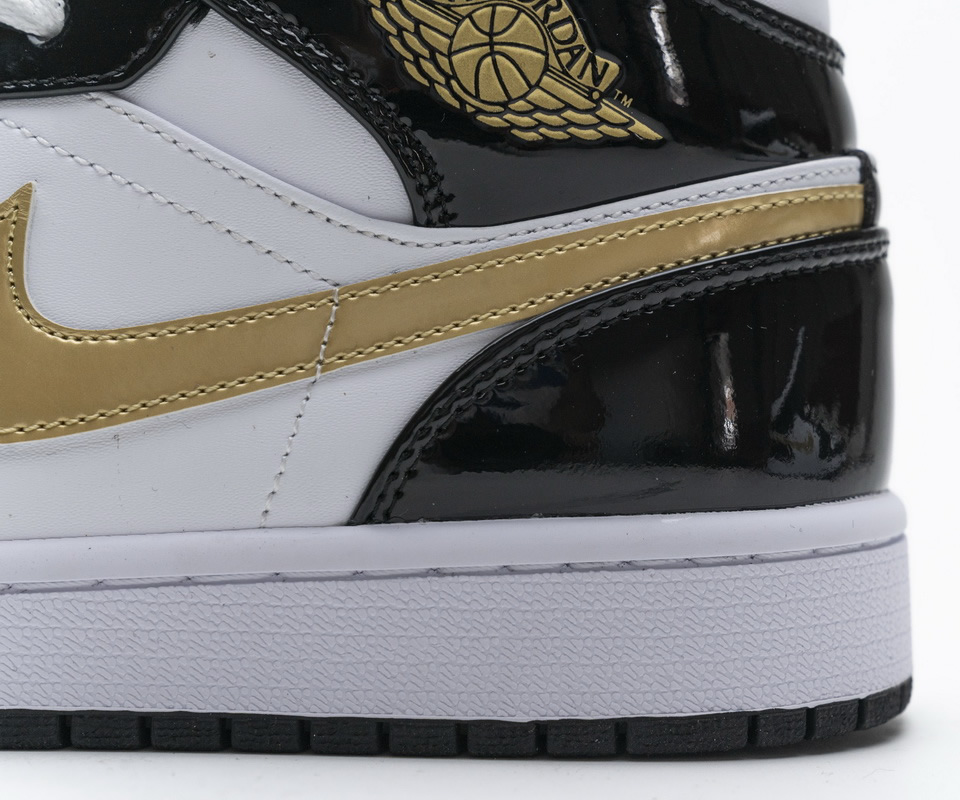 Nike Air Jordan 1 Mid Gold Patent Leather 852542 007 15 - kickbulk.cc