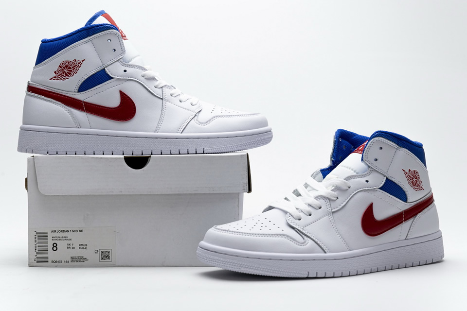 Nike Air Jordan 1 Mid Se White Blue Red Bq6472 164 3 - kickbulk.cc