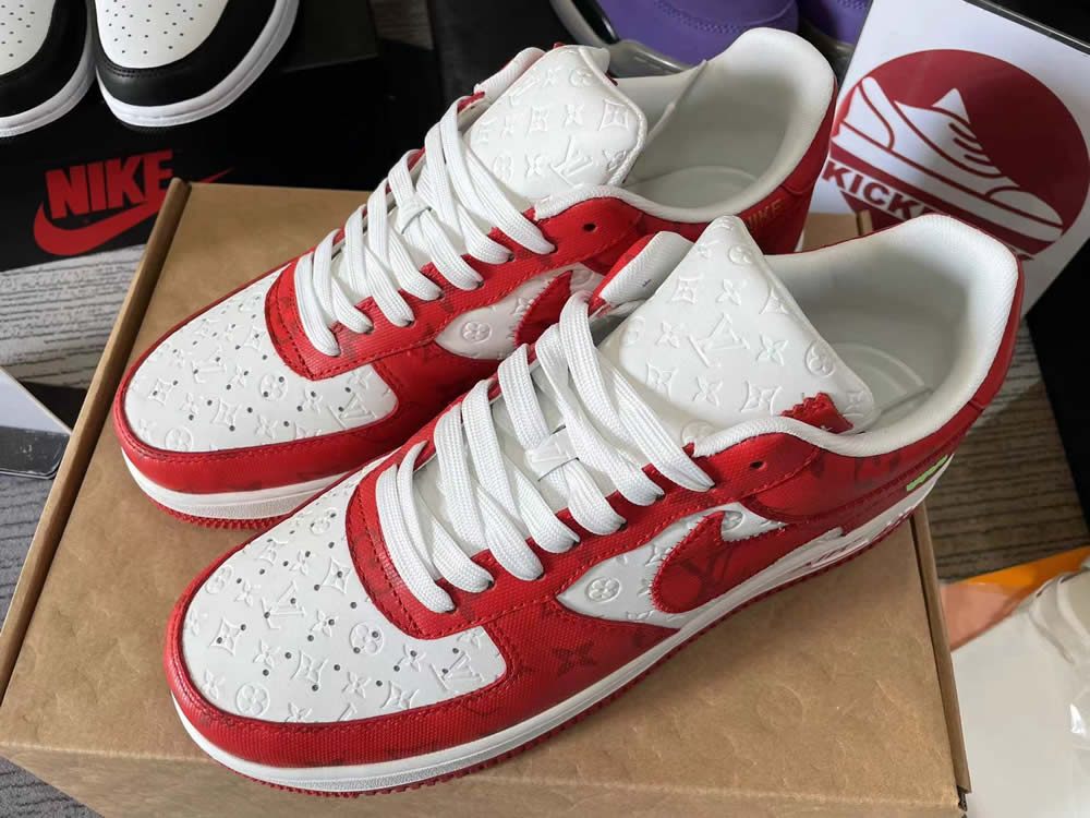 Louis Vuitton Air Force 1 Trainer Sneaker Red White 1a9va7 3 - kickbulk.cc