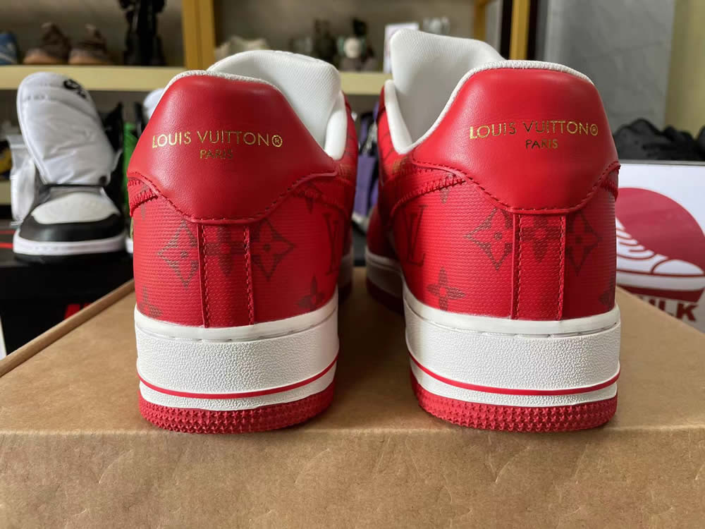 Louis Vuitton Air Force 1 Trainer Sneaker Red White 1a9va7 5 - kickbulk.cc