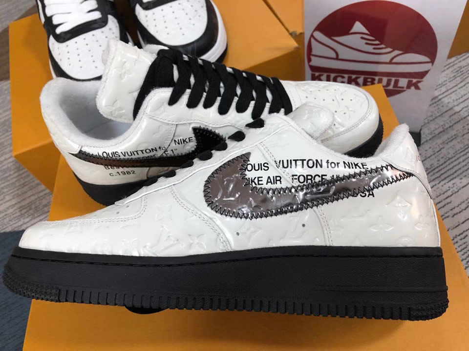 Louis Vuitton Air Force 1 Trainer Sneaker Black White Lk0225 4 - kickbulk.cc