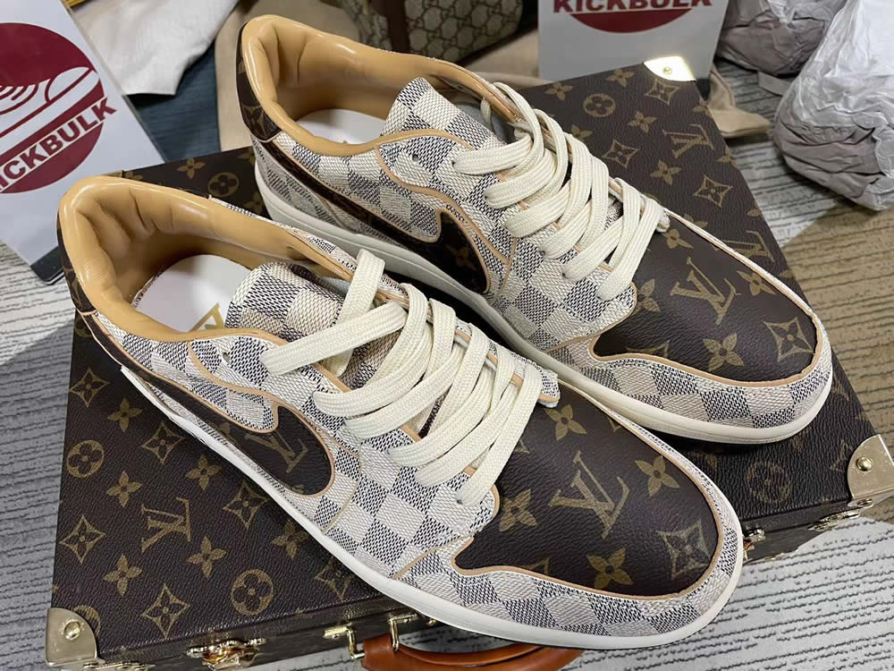 Louis Vuitton Air Force 1 Trainer Sneaker Off White Brown 6 - kickbulk.cc