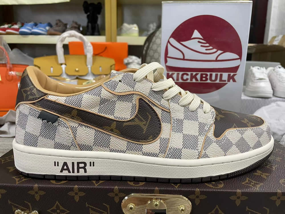 Louis Vuitton Air Force 1 Trainer Sneaker Off White Brown 8 - kickbulk.cc