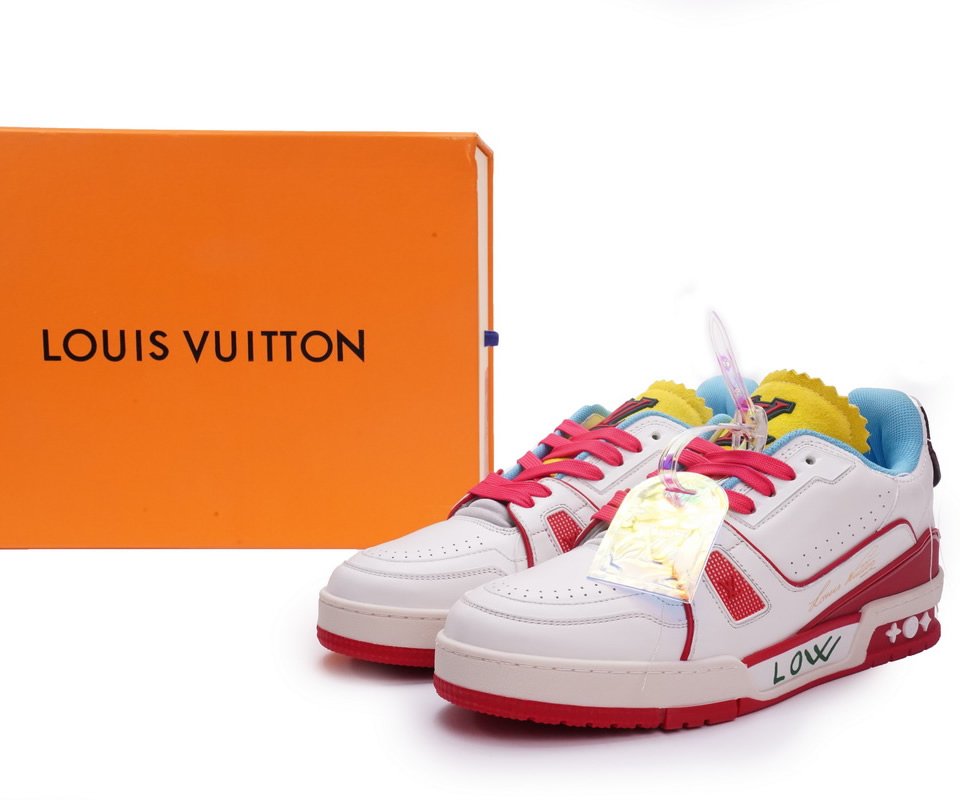 Louis Vuitton Trainer White Blue Yellow Ms0227 2 - kickbulk.cc