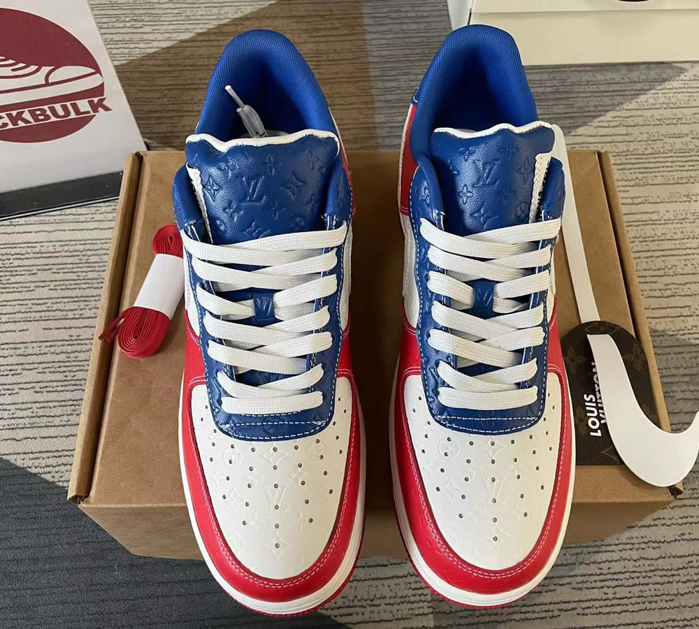 Louis Vuitton Nike Air Force 1 Red Blue White Ms0232 12 2 - kickbulk.cc