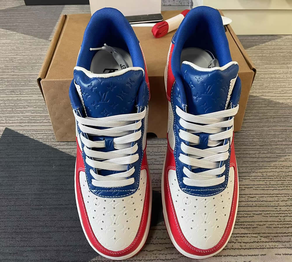 Louis Vuitton Nike Air Force 1 Red Blue White Ms0232 12 3 - kickbulk.cc