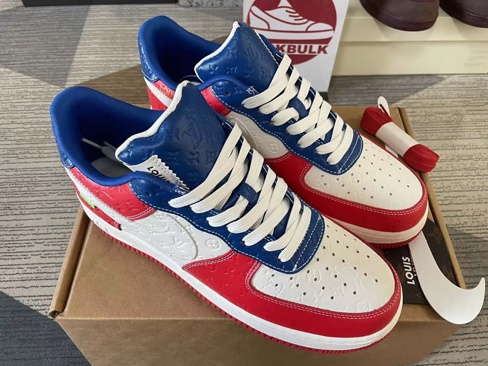 Louis Vuitton Nike Air Force 1 Red Blue White Ms0232 12 4 - kickbulk.cc