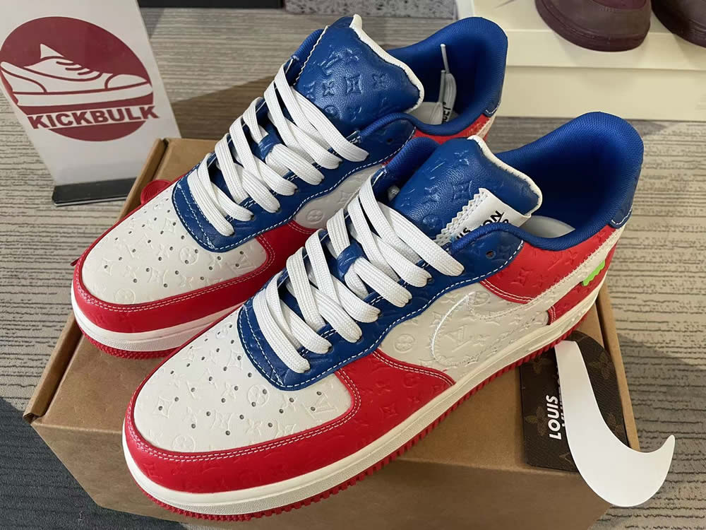 Louis Vuitton Nike Air Force 1 Red Blue White Ms0232 12 5 - kickbulk.cc