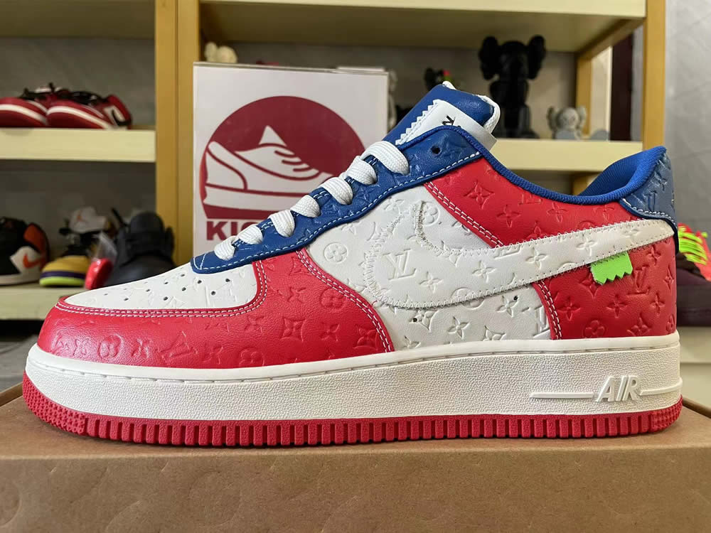 Louis Vuitton Nike Air Force 1 Red Blue White Ms0232 12 9 - kickbulk.cc