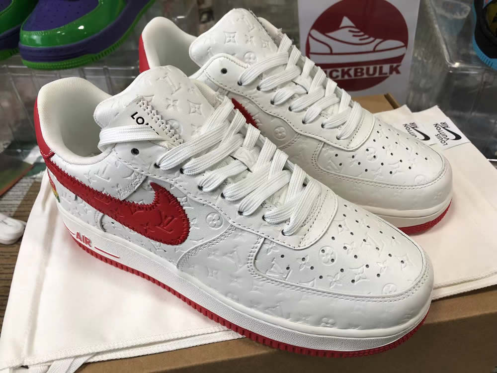 Louis Vuitton Air Force 1 Trainer Sneaker White Red Ms0232 4 - kickbulk.cc