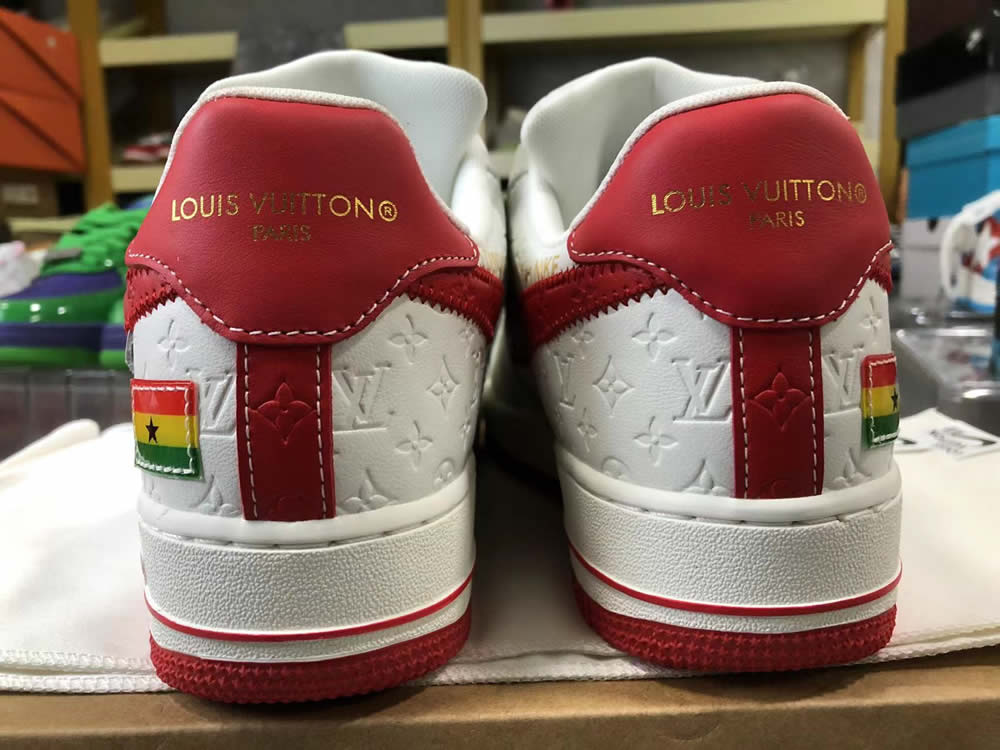 Louis Vuitton Air Force 1 Trainer Sneaker White Red Ms0232 5 - kickbulk.cc