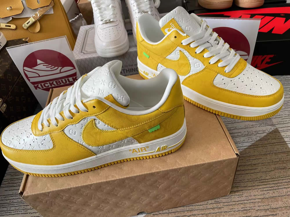 Louis Vuitton Nike Air Force 1 Yellow White Ms0232 10 - kickbulk.cc