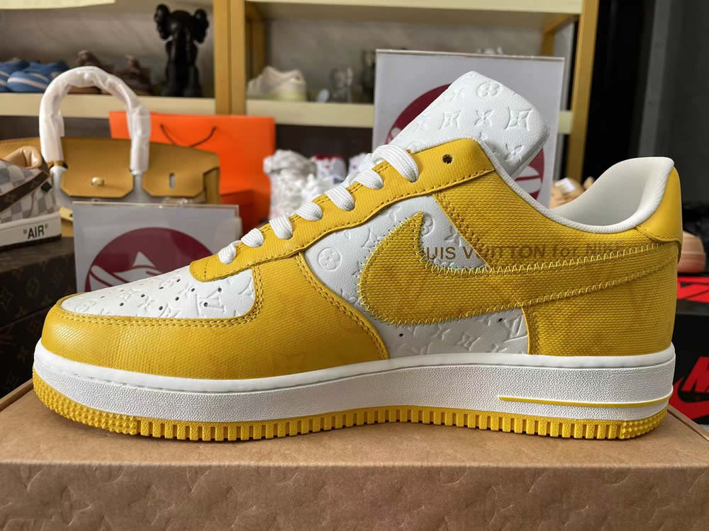 Louis Vuitton Nike Air Force 1 Yellow White Ms0232 6 - kickbulk.cc