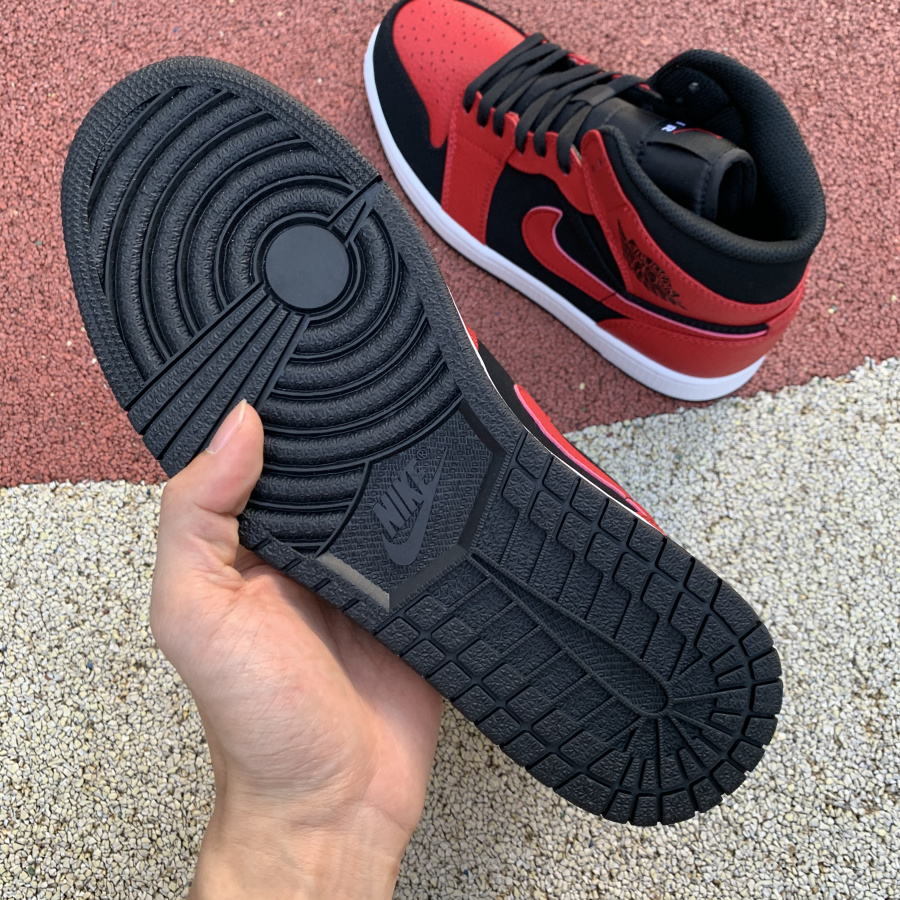 Nike Air Jordan 1 Mid Gs Black Gym Red 554725 054 10 - kickbulk.cc